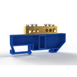 Шина нулевая на DIN-изоляторе 8х12мм 6 отвер. латунь TOKOV ELECTRIC TKE-BCB-812-6-DIN/N