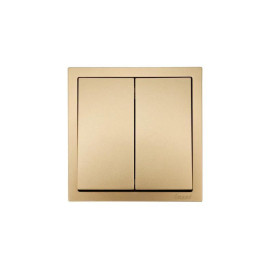 Выключатель 2-кл. СП ZIMA IP20 10А безвинт. зажим зол. LEZARD 704-3688-101QC