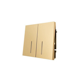 Выключатель 2-кл. с индик. СП ZIMA IP20 10А безвинт. зажим зол. LEZARD 704-3688-112QC