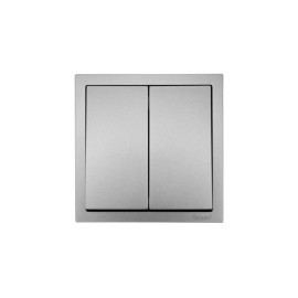 Выключатель 2-кл. СП ZIMA IP20 10А безвинт. зажим сер. матов. LEZARD 704-7488-101QC