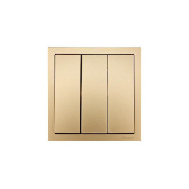 Выключатель 3-кл. СП ZIMA IP20 10А безвинт. зажим зол. LEZARD 704-3688-109QC