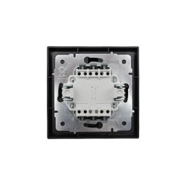 Выключатель проходной 1-кл. с индик. СП ZIMA IP20 10А безвинт. зажим черн. бархат LEZARD 704-4288-114QC