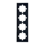 Рамка 4-мест. горизонт. ZIMA черн. бархат LEZARD 704-4200-149