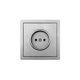 Розетка 1 мест. б/з ПБТ СП ZIMA IP20 16А безвинт. зажим сер. матов. LEZARD 704-7488-121BQC
