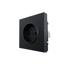 Розетка 1 мест. б/з ПБТ СП ZIMA IP20 16А безвинт. зажим черн. бархат LEZARD 704-4288-121BQC
