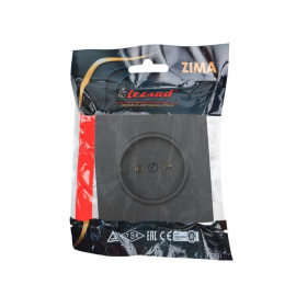 Розетка 1 мест. б/з ПБТ СП ZIMA IP20 16А безвинт. зажим черн. бархат LEZARD 704-4288-121BQC