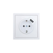 Розетка 1-мест. с/з+USB разъем ZIMA IP20 бел. LEZARD 704-0288-181