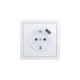 Розетка 1-мест. с/з+USB разъем ZIMA IP20 бел. LEZARD 704-0288-181