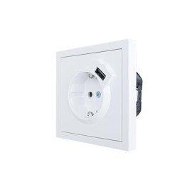 Розетка 1-мест. с/з+USB разъем ZIMA IP20 бел. LEZARD 704-0288-181