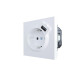 Розетка 1-мест. с/з+USB разъем ZIMA IP20 бел. LEZARD 704-0288-181