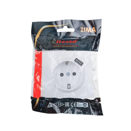 Розетка 1-мест. с/з+USB разъем ZIMA IP20 бел. LEZARD 704-0288-181
