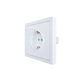 Розетка 1-мест. с/з ПБТ СП ZIMA безвинт. зажим бел. LEZARD 704-0288-122BQC
