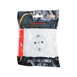Розетка 1-мест. с/з ПБТ СП ZIMA безвинт. зажим бел. LEZARD 704-0288-122BQC
