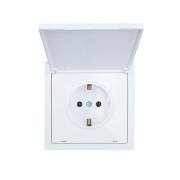 Розетка 1-мест. с/з с крышкой СП ZIMA 16А ПБТ безвинт. зажим бел. LEZARD 704-0288-123BQC