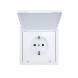 Розетка 1-мест. с/з с крышкой СП ZIMA 16А ПБТ безвинт. зажим бел. LEZARD 704-0288-123BQC