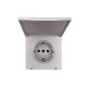 Розетка 1-мест. с/з с крышкой ПБТ СП ZIMA IP20 16А безвинт. зажим сер. матов. LEZARD 704-7488-123BQC