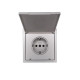 Розетка 1-мест. с/з с крышкой ПБТ СП ZIMA IP20 16А безвинт. зажим сер. матов. LEZARD 704-7488-123BQC