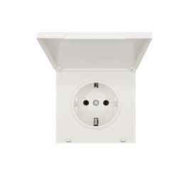 Розетка 1-мест. с/з с крышкой ПБТ СП ZIMA IP20 16А безвинт. зажим слон. кость LEZARD 704-9088-123BQC