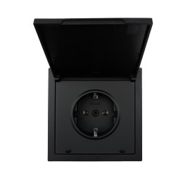 Розетка 1-мест. с/з с крышкой ПБТ СП ZIMA IP20 16А безвинт. зажим черн. бархат LEZARD 704-4288-123BQC