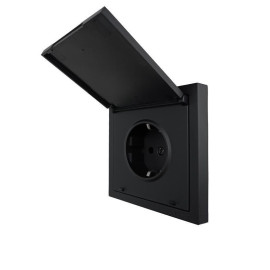 Розетка 1-мест. с/з с крышкой ПБТ СП ZIMA IP20 16А безвинт. зажим черн. бархат LEZARD 704-4288-123BQC