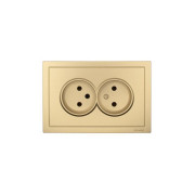 Розетка 2-мест. б/з СП ZIMA IP20 16А ПБТ безвинт. зажим зол. LEZARD 704-3600-128BQC