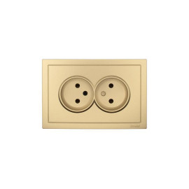 Розетка 2-мест. б/з СП ZIMA IP20 16А ПБТ безвинт. зажим зол. LEZARD 704-3600-128BQC