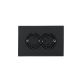 Розетка 2-мест. б/з СП ZIMA IP20 16А ПБТ безвинт. зажим черн. бархат LEZARD 704-4200-128BQC