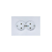 Розетка 2-мест. с/з СП ZIMA IP20 16А ПБТ безвинт. зажим бел. LEZARD 704-0200-127BQC