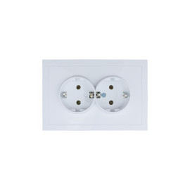 Розетка 2-мест. с/з СП ZIMA IP20 16А ПБТ безвинт. зажим бел. LEZARD 704-0200-127BQC