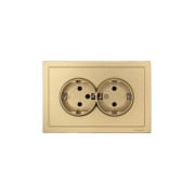 Розетка 2-мест. с/з СП ZIMA IP20 16А ПБТ безвинт. зажим зол. LEZARD 704-3600-127BQC