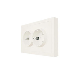 Розетка 2-мест. с/з СП ZIMA IP20 16А ПБТ безвинт. зажим слон. кость LEZARD 704-9000-127BQC