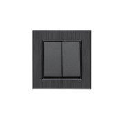 Выключатель 2-клав. Karea LINE STAR дым. металлик Makel 86050003