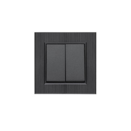 Выключатель 2-клав. Karea LINE STAR дым. металлик Makel 86050003