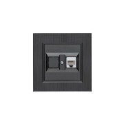 Розетка компьютерная CAT 5+гнездо Karea LINE STAR дым. металлик Makel 86050035