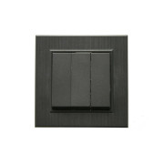 Выключатель 3-клав. 1 вход 3 выхода Karea LINE STAR дым. металлик Makel 86050091