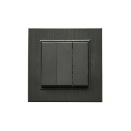 Выключатель 3-клав. 1 вход 3 выхода Karea LINE STAR дым. металлик Makel 86050091