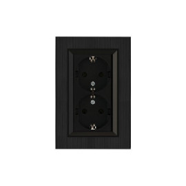 Розетка 2-я Karea LINE STAR с заземл. чер. Makel 86054082