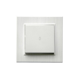 Выключатель проходной 1-клав. Karea LINE STAR жемчуж. Makel 86100005