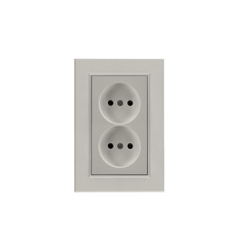 Розетка 2-я Karea LINE STAR без заземл. жемчуж. Makel 86100017