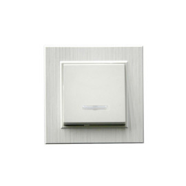 Выключатель 1-клав. с подсветкой Karea LINE STAR жемчуж. Makel 86100021