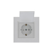 Розетка 1-м с крышкой Karea LINE STAR с заземл. жемчуж. Makel 86100029