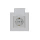 Розетка 1-м с крышкой Karea LINE STAR с заземл. жемчуж. Makel 86100029