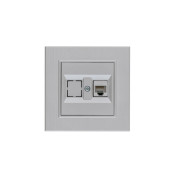 Розетка компьютерная CAT 5+гнездо Karea LINE STAR жемчуж. Makel 86100035