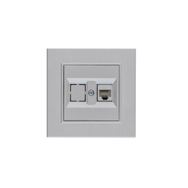 Розетка компьютерная CAT 5+гнездо Karea LINE STAR жемчуж. Makel 86100035