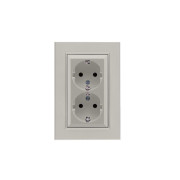 Розетка 2-я Karea LINE STAR с заземл. жемчуж. Makel 86100082