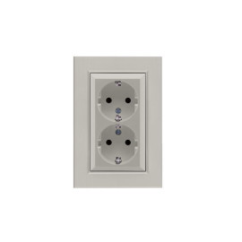 Розетка 2-я Karea LINE STAR с заземл. жемчуж. Makel 86100082