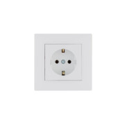 Розетка 1-м керамика Karea RIZZ с заземл. бел. Makel 88001008