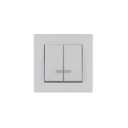 Выключатель 2-клав. с подсветкой Karea RIZZ бел. Makel 88001023