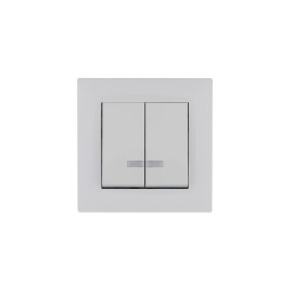 Выключатель 2-клав. с подсветкой Karea RIZZ бел. Makel 88001023