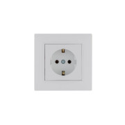 Розетка 1-м Karea RIZZ с заземл. бел. Makel 88001028